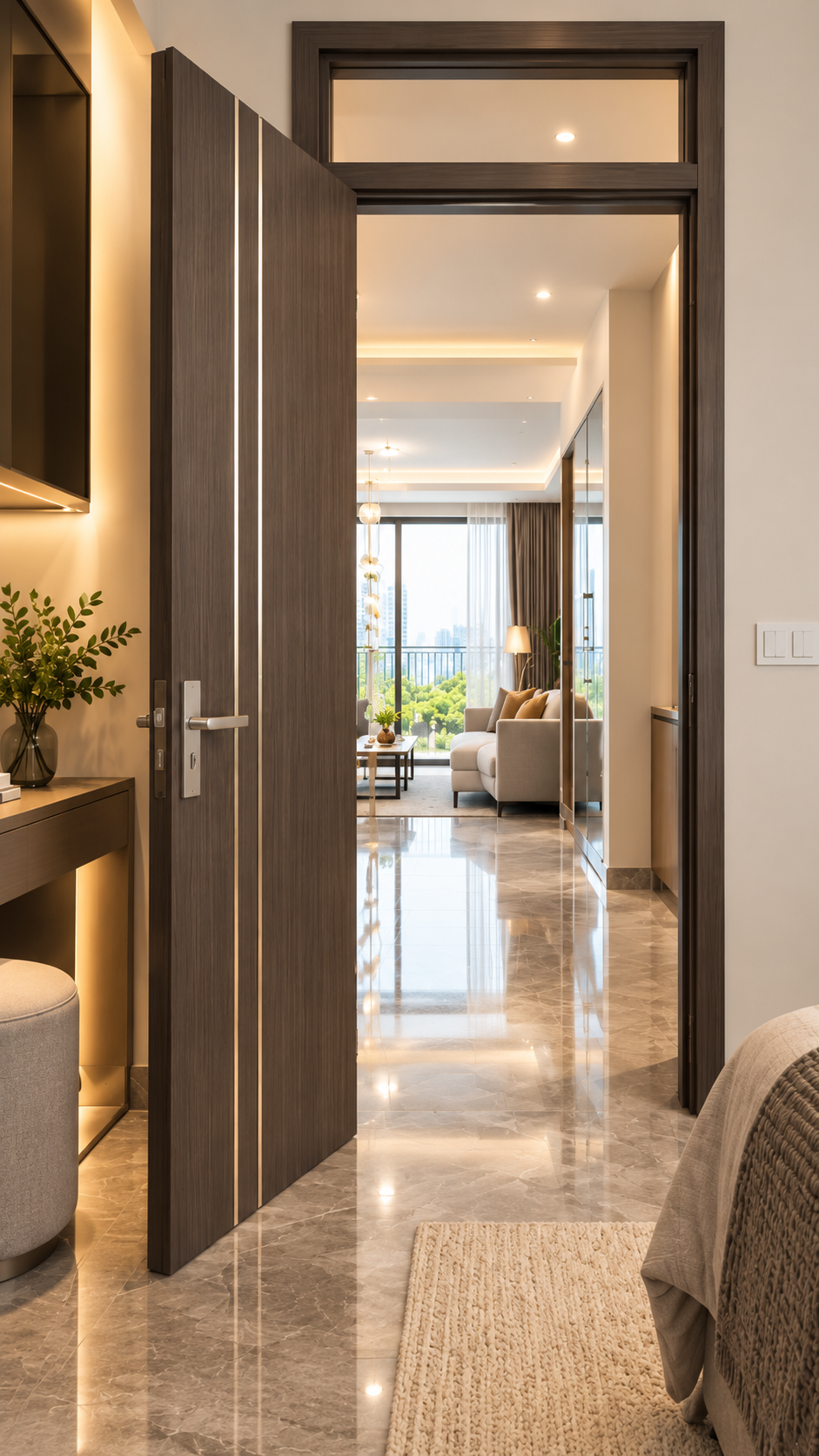 Cánh phẳng+chỉ đồng+ ô kính trên lấy sáng